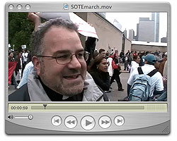 Father Bruce Wellems on the March